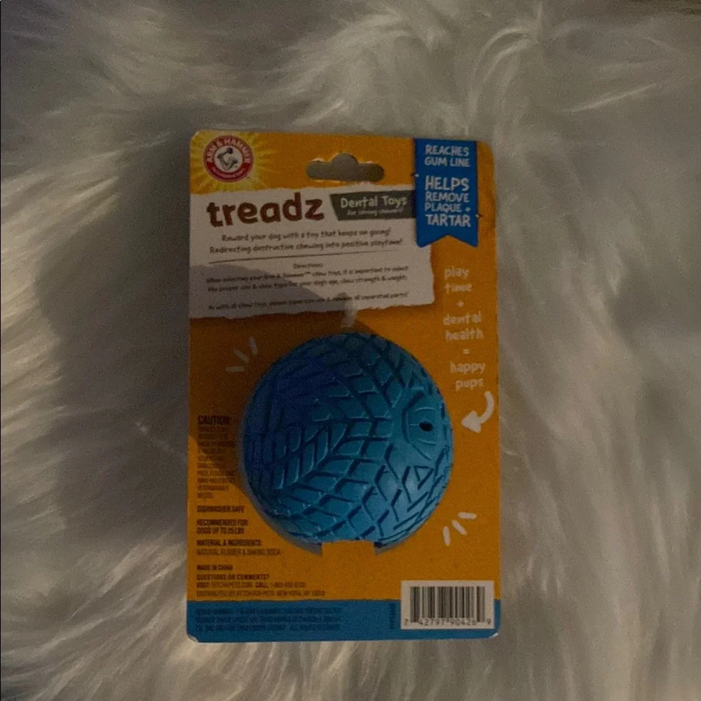 New Arm & Hammer Treadz Blowfish Dental Toy - Blue